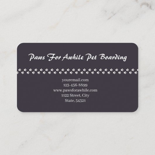 姿を現す美しいドイツの羊飼い 名刺 (裏面)