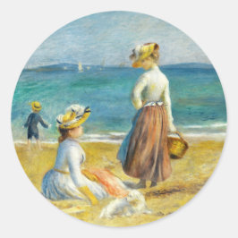 姿オンビーチオーギュスト・ルノアール・アート ラウンドシール
