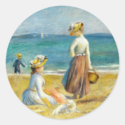 姿オンビーチオーギュスト・ルノアール・アート ラウンドシール (正面)