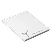 姿カスタムスケートで滑る氷スケートで滑る銀きらめく ノートパッド (アングル)