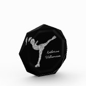 姿カスタムスケートで滑る氷スケートで滑る銀きらめく フォトブロック (左)