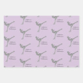 姿カスタムスケートで滑る氷スケートで滑る銀きらめく ラッピングペーパーシート (正面3)