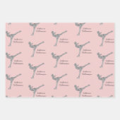 姿カスタムスケートで滑る氷スケートで滑る銀きらめく ラッピングペーパーシート (正面)