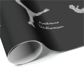 姿カスタムスケートで滑る氷スケートで滑る銀きらめく ラッピングペーパー (ロールコーナー)