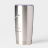 姿カスタムスケートで滑る氷スケートで滑る銀きらめく 保温保冷タンブラー (背面)