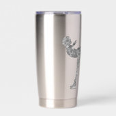 姿カスタムスケートで滑る氷スケートで滑る銀きらめく 保温保冷タンブラー (正面)