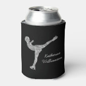 姿カスタムスケートで滑る氷スケートで滑る銀きらめく 缶クーラー (缶正面)