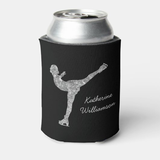 姿カスタムスケートで滑る氷スケートで滑る銀きらめく 缶クーラー (缶裏面)