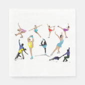 姿カラフルスケートで滑るアイススケーターinモーション スタンダードランチョンナプキン (正面)