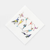 姿カラフルスケートで滑るアイススケーターinモーション スタンダードランチョンナプキン (角)