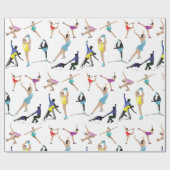 姿カラフルスケートで滑るアイススケーターinモーション ラッピングペーパー (フラット)