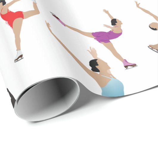 姿カラフルスケートで滑るアイススケーターinモーション ラッピングペーパー (ロールコーナー)