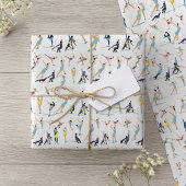 姿カラフルスケートで滑るアイススケーターinモーション ラッピングペーパー