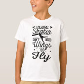 姿スケーターの翼を飛ばす Tシャツ (正面)