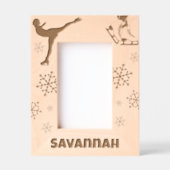 姿スケーターアイススケートで滑る名前をカスタムする レーザー彫刻フレーム (正面)