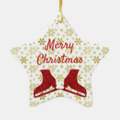 姿スケーターオーナメント-金ゴールドと赤 セラミックオーナメント (裏面)