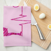 姿スケータータオルブレードハートビートピンクスワール キッチンタオル (四つ折り)