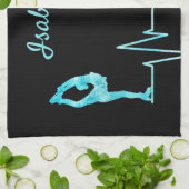 姿スケータータオルブレードハートビー凍っていトブルー キッチンタオル (折り畳み)