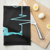 姿スケータータオルブレードハートビー凍っていトブルー キッチンタオル (四つ折り)