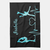 姿スケータータオルブレードハートビー凍っていトブルー キッチンタオル (縦)