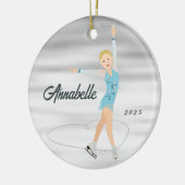 姿スケーターブロンデインアクア セラミックオーナメント (左)