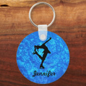 姿スケーター名キーチェーン(水) キーホルダー (正面)