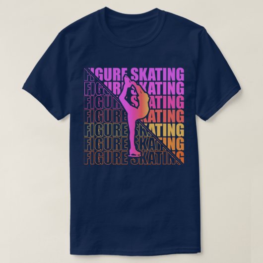 姿スケーター姿スケートで滑るクラブスポーツガールアイス1 Tシャツ (デザイン正面)