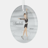 姿スケーター黒髪 ガラスオーナメント (正面左)