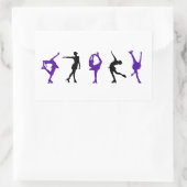 姿スケーター – パープル&ブラック 長方形シール (バッグ)