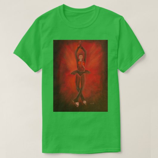 姿スケーターKamila Valieva aクワッドジャンプ Tシャツ (デザイン正面)