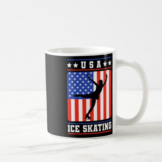 姿スケーターUSAアイススケートで滑る コーヒーマグカップ (右)