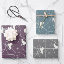 姿スケーツスケートで滑る3色 ラッピングペーパーシート