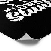 姿スケートで滑るかわいいおもしろいアイススケーター ポスター (角)