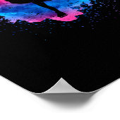 姿スケートで滑るアイススケーターシルエットウィンタースポーツ ポスター (角)