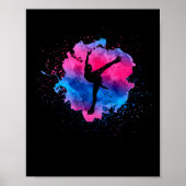 姿スケートで滑るアイススケーターシルエットウィンタースポーツ ポスター (正面)