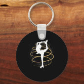 姿スケートで滑るアイススケート姿スケートで滑るガールギフト キーホルダー (正面)