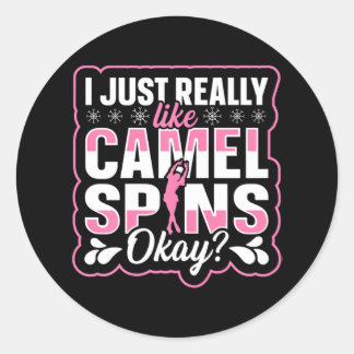 姿スケートで滑るアイススケート姿 ラウンドシール