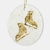 姿スケートで滑るオーナメント-金ゴールド星(メス) セラミックオーナメント (左)