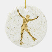 姿スケートで滑るオーナメント-金ゴールド星(メス) セラミックオーナメント (裏面)
