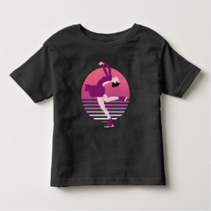 姿スケートで滑るガールアートオブアイス踊り トドラーTシャツ