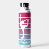 姿スケートで滑るガールカスタマイズ名前 ウォーターボトル (左面)