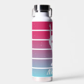 姿スケートで滑るガールカスタマイズ名前 ウォーターボトル (正面)