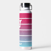 姿スケートで滑るガールカスタマイズ名前 ウォーターボトル (背面)