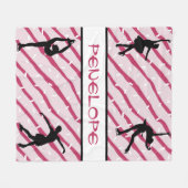 姿スケートで滑るガールペパーミントスプリンクルピンク フリースブランケット (正面(横))