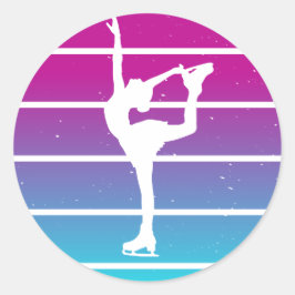 姿スケートで滑るガール ラウンドシール