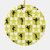 姿スケートで滑るクリスマスクイーン セラミックオーナメント (裏面)