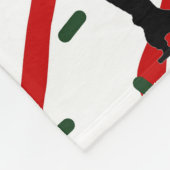 姿スケートで滑るクリスマススプリンクルレッドホワイト フリースブランケット (角)