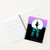 姿スケートで滑るグリッター及びボウノートブック ノートブック