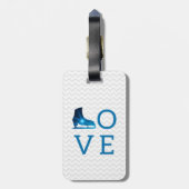 姿スケートで滑るコーチギフト-青い星形のラゲッジタグ ラゲッジタグ (裏面縦)