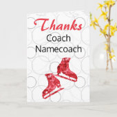 姿スケートで滑るコーチサンキューカード – レッドスターズ カード (黄色い花)